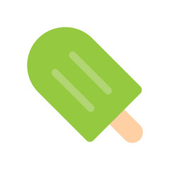 Popsicle Dessert Flat Color Icon: Sweet Food and Frozen Treat