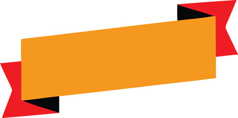 Orange ribbon tag vector illustration