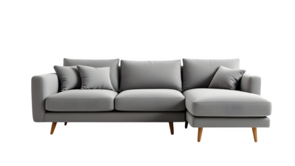 red sofa isolated on white