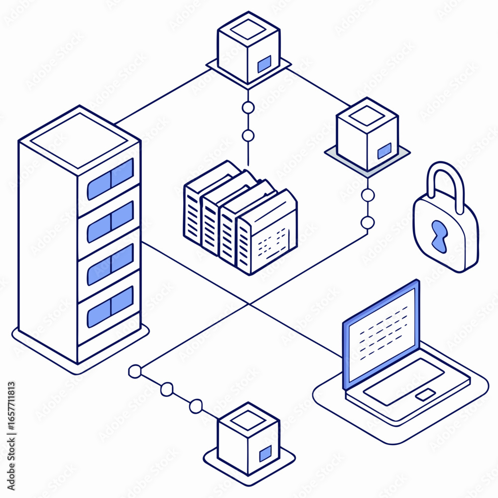 Poster isometric network nodes and secure padlock blockchain