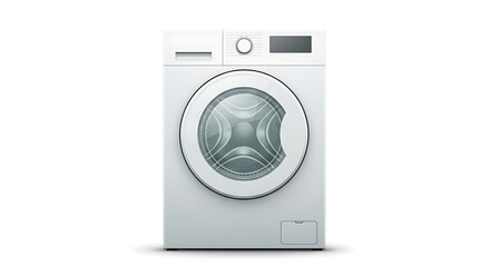 Realistic Detailed Washing Machine Appliance Laundry Isolated Object Illustration