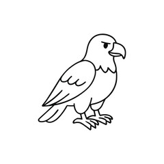 Obraz premium Eagle cartoon outline vector drawing coloring book bird illustration, generative ai