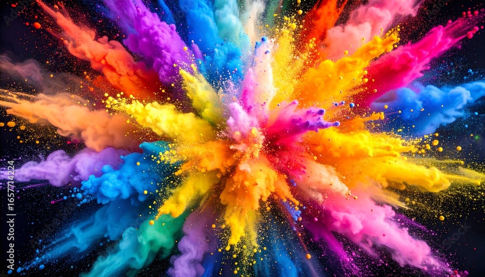Aufkleber an explosion of vibrant colors creates a dynamic and abstract design, perfect for backgrounds and ar