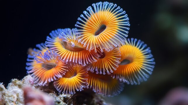 Christmas Tree Worms Catch food using their radioles