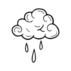comic style rain cloud vector art