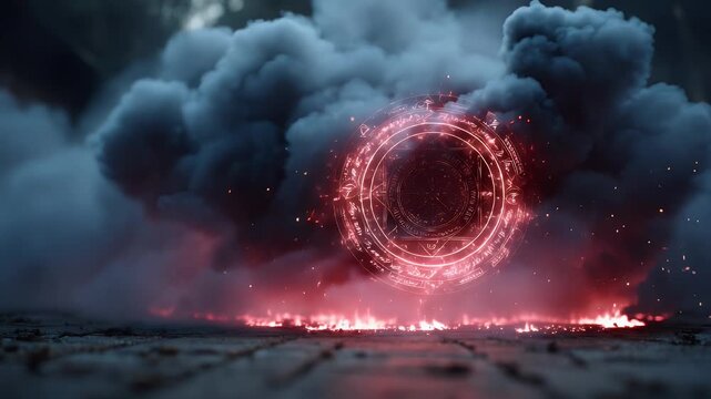 Magical Glowing Portals with Energy and Smoke