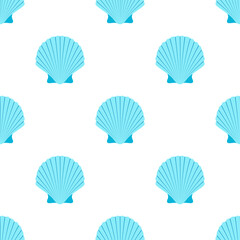 cartoon scallop shell seamless pattern