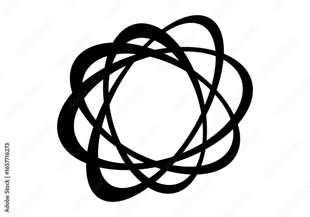 Fototapete modern abstract illustration of circular elliptical shapes that twist and overlap each other, formin