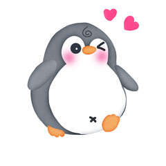 penguin with heart