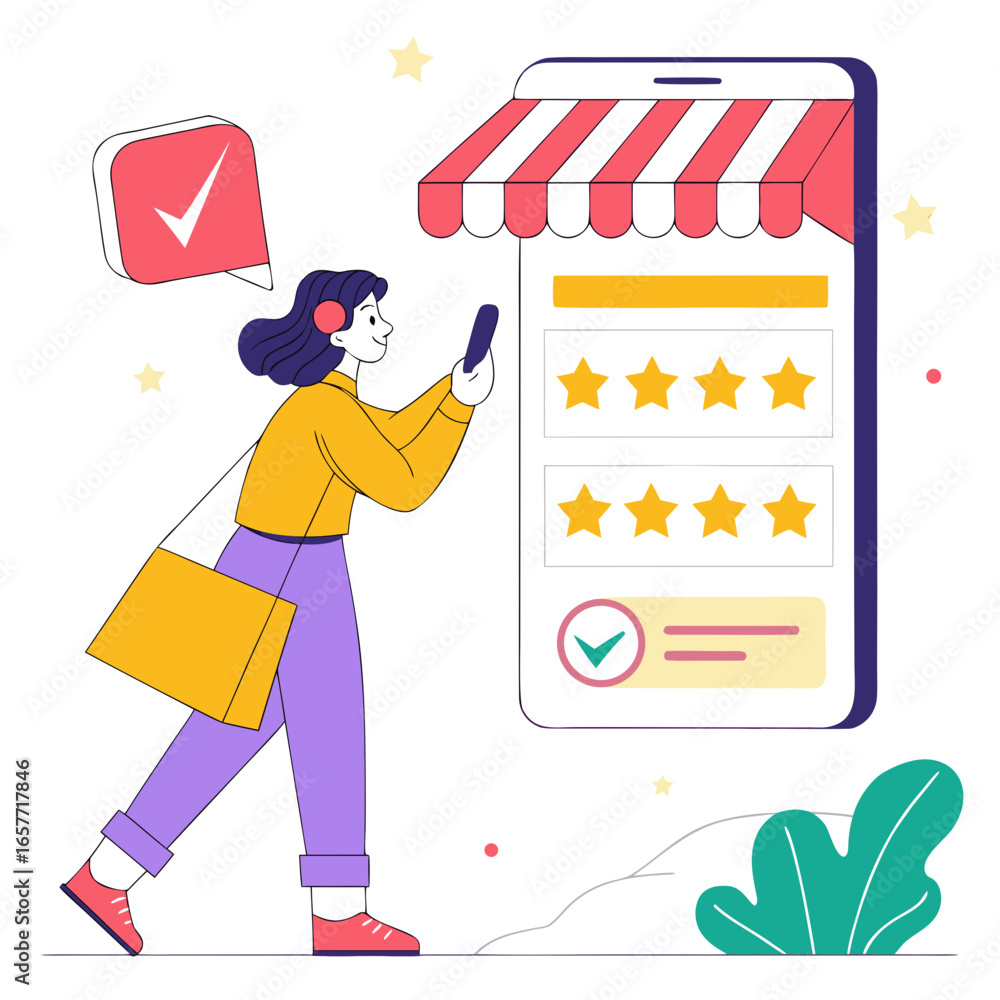 Poster person interacting with mobile feedback screen mobile user interface