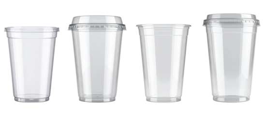 3d Illustration of takeout disposable cups isolated on transparent background.