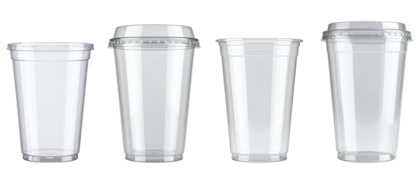 3d Illustration of takeout disposable cups isolated on transparent background.