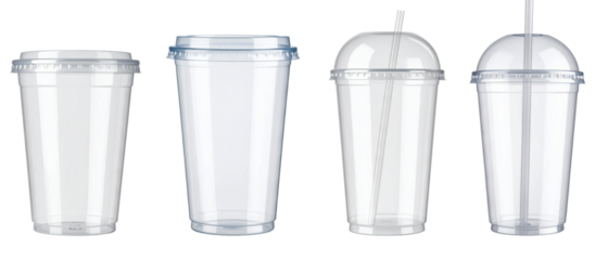 3d Illustration of takeout disposable cups isolated on transparent background.
