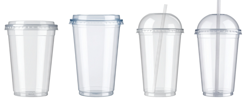 3d Illustration of takeout disposable cups isolated on transparent background. - Powered by Adobe