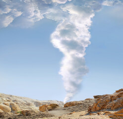 A pillar of cloud in the desert