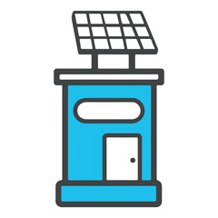 Solar Energy Charging Station Icon