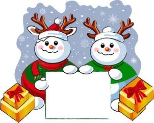 two snowmen christmas