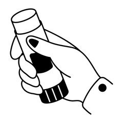 A sketchy style icon showing glue stick
