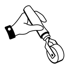 A hand drawn style icon showing small roller
