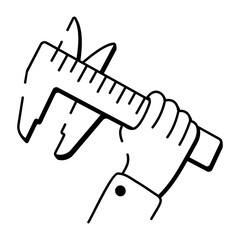 A hand drawn style icon showing vernier caliper
