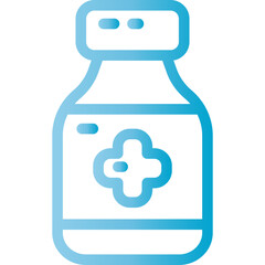 Pharmaceutical bottle icon with medical cross, healthcare concept