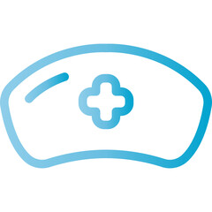 Healthcare professional hat icon for medical and clinic concepts