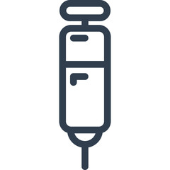 Simple syringe icon for medical treatment and immunization