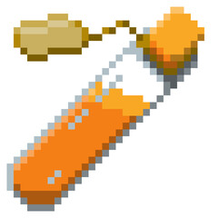 Naklejka premium Game ready 32 bit Small Potion Bottle with label pixel art