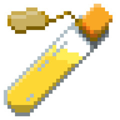 Naklejka premium Game ready 32 bit Small Potion Bottle with label pixel art