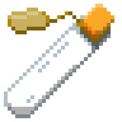 Naklejka premium Game ready 32 bit Small Potion Bottle with label pixel art