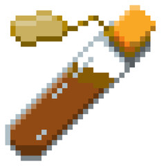 Naklejka premium Game ready 32 bit Small Potion Bottle with label pixel art
