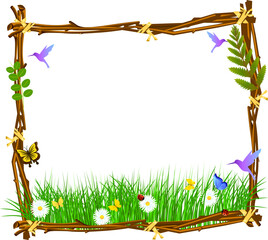 square frame of branches