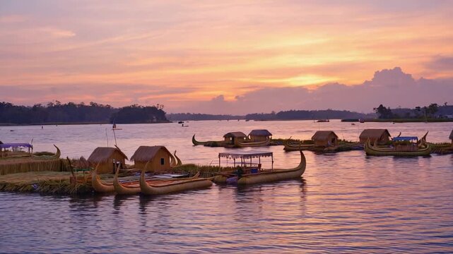 titicaca lake floating uros islands peru video