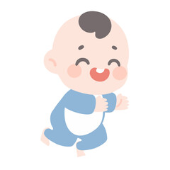 Cartoon Illustration of a Happy Baby