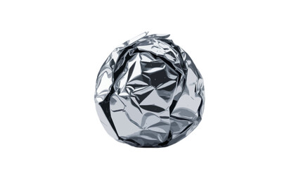 crumpled aluminum foil isolated on transparent background