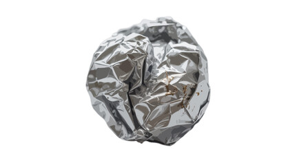 crumpled aluminum foil isolated on transparent background