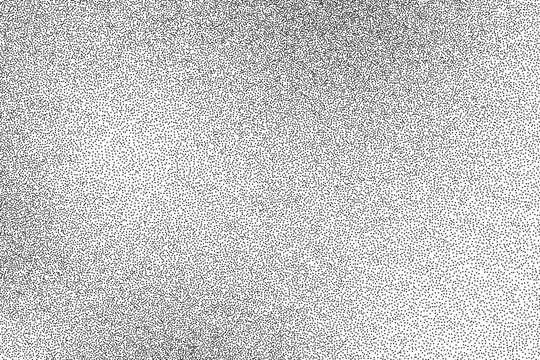 Noise gradient texture background. Vector dotwork monochrome pattern. Abstract grain noise gradient. Black and white gradation overlay. Dotted grunge horizontal banner.