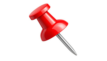 Pushpin, red pin isolated on white background, useful for office, school, home, and crafts, designed to attach paper, photos, or notes securely, lightweight, practical, simple, small, essential, funct