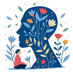 Crédence de cuisine  Woman meditating with floral head yoga meditation  © MST RABEYA BEGUM