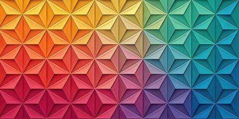 Geometric rainbow pattern with textured starburst shapes and gradient colors