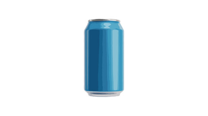 blank blue aluminum can isolated on transparent background