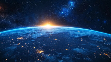 Fototapeta premium Earth at Night: City Lights Forming Civilization’s Glowing Veins (Space Aerial)