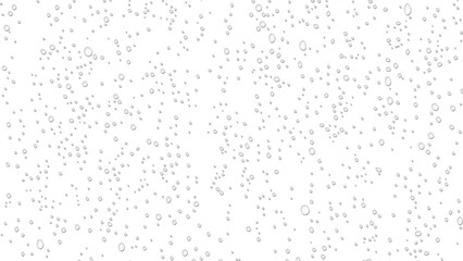 Condensation, water droplets or dew drops over transparent background