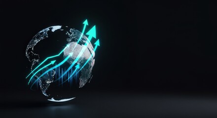 Globe with Arrows: Global Growth Business and Progress Concept.
