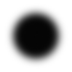Blurred black circle isolated on transparent background