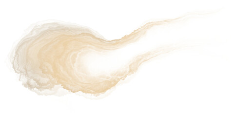 Abstract gold watercolor paint with liquid fluid isolated on transparent background for design elements in concept luxury.