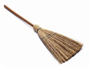 Wooden Broom Rustic Witch Tool Illustration