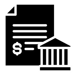 Bank statement glyph style vector illustration