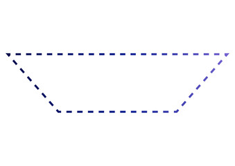 青い点線の台形型フレーム