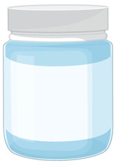 Empty Transparent Plastic Vitamin Jar with White Lid